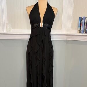 Betsy & Adam  Halter top Formal Dress BLK size 10